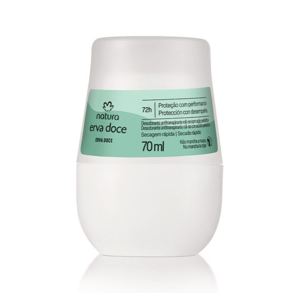 Desodorante Roll On Antitraspirante Invisible Erva Doce Natura 70ml