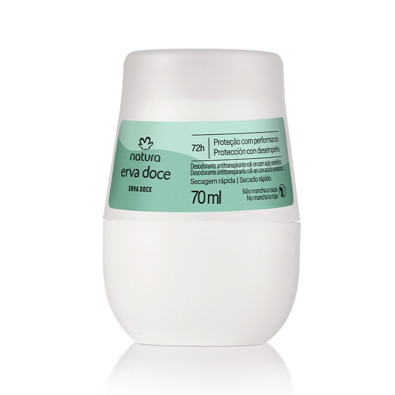 Desodorante Roll On Antitraspirante Invisible Erva Doce Natura 70ml