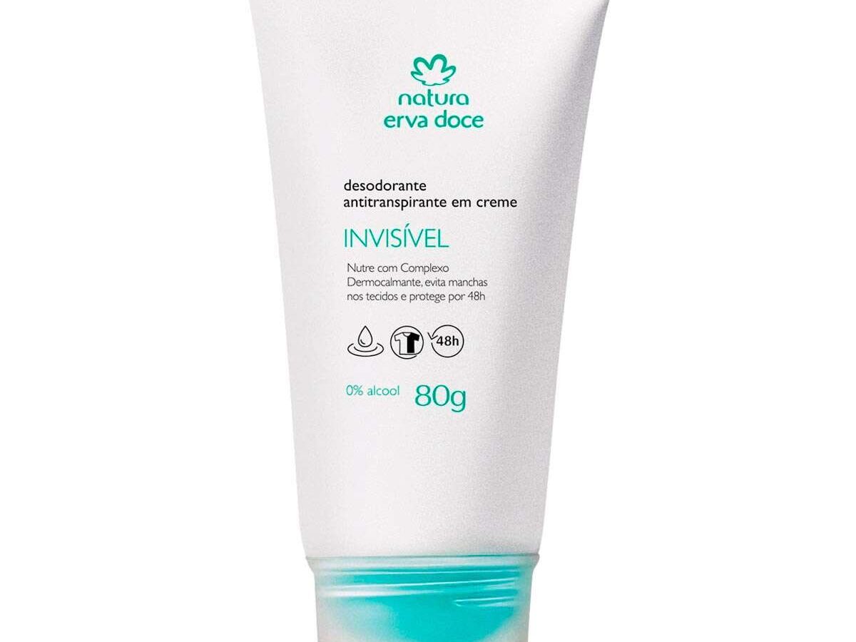 Desodorante Antitraspirante Invisible En Crema Erva Doce Natura 80g