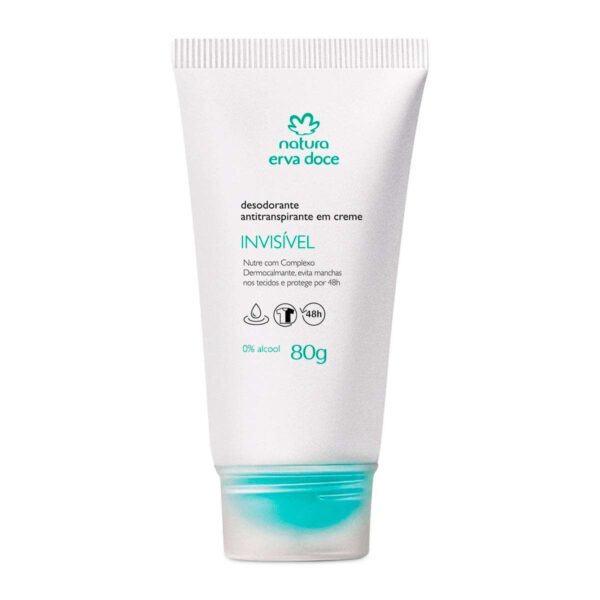 Desodorante Antitraspirante Invisible En Crema Erva Doce Natura 80g